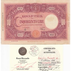 500 LIRE BARBETTI 7 OTTOBRE 1944 IL COMMISSARIO (INTRONA)  BB